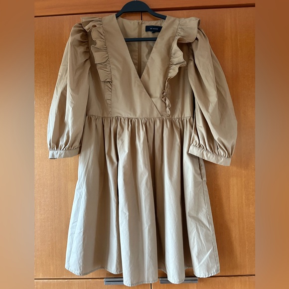 En Saison Tan Ruffle Long Sleeve Dress - Picture 1 of 2